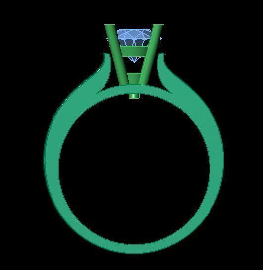 solitair ring 3D print model_8