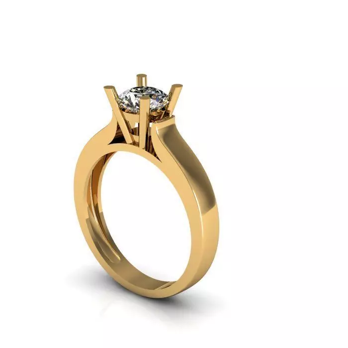 solitair ring 3D print model_0