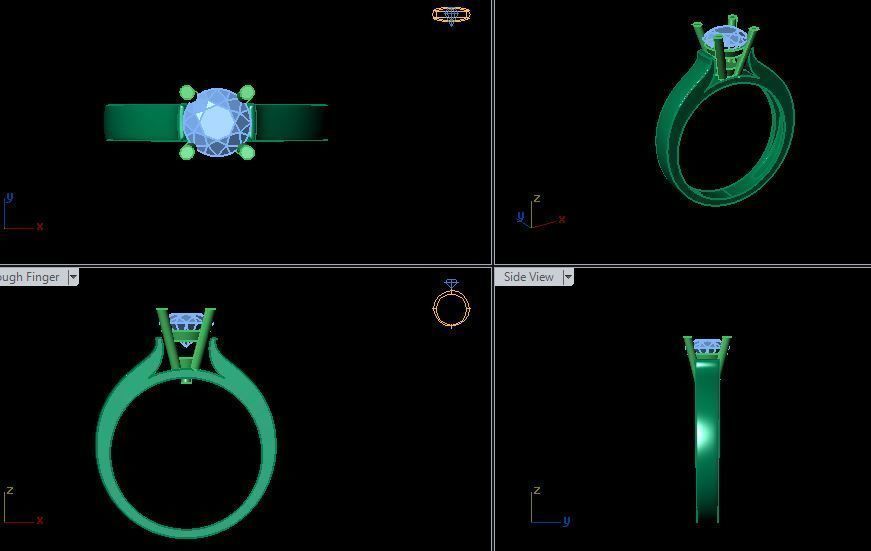 solitair ring 3D print model_10