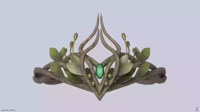 Nature crown Low-poly 3D model