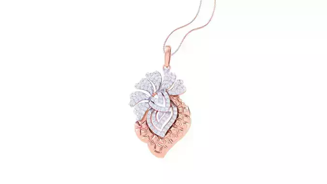 Women Diamond Flower Cocktail Pendant 3dm renders