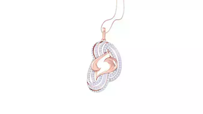 Women Diamond Cocktail Pendant 3dm renders