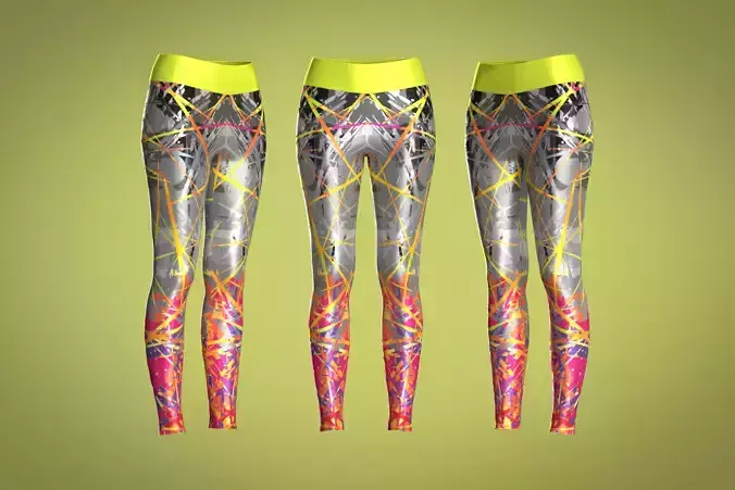 Girls Sports Leggings-Sporty Printed
