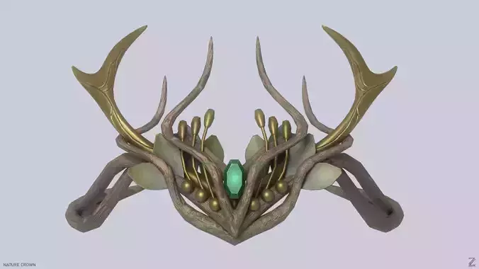 Nature crown Low-poly 3D model