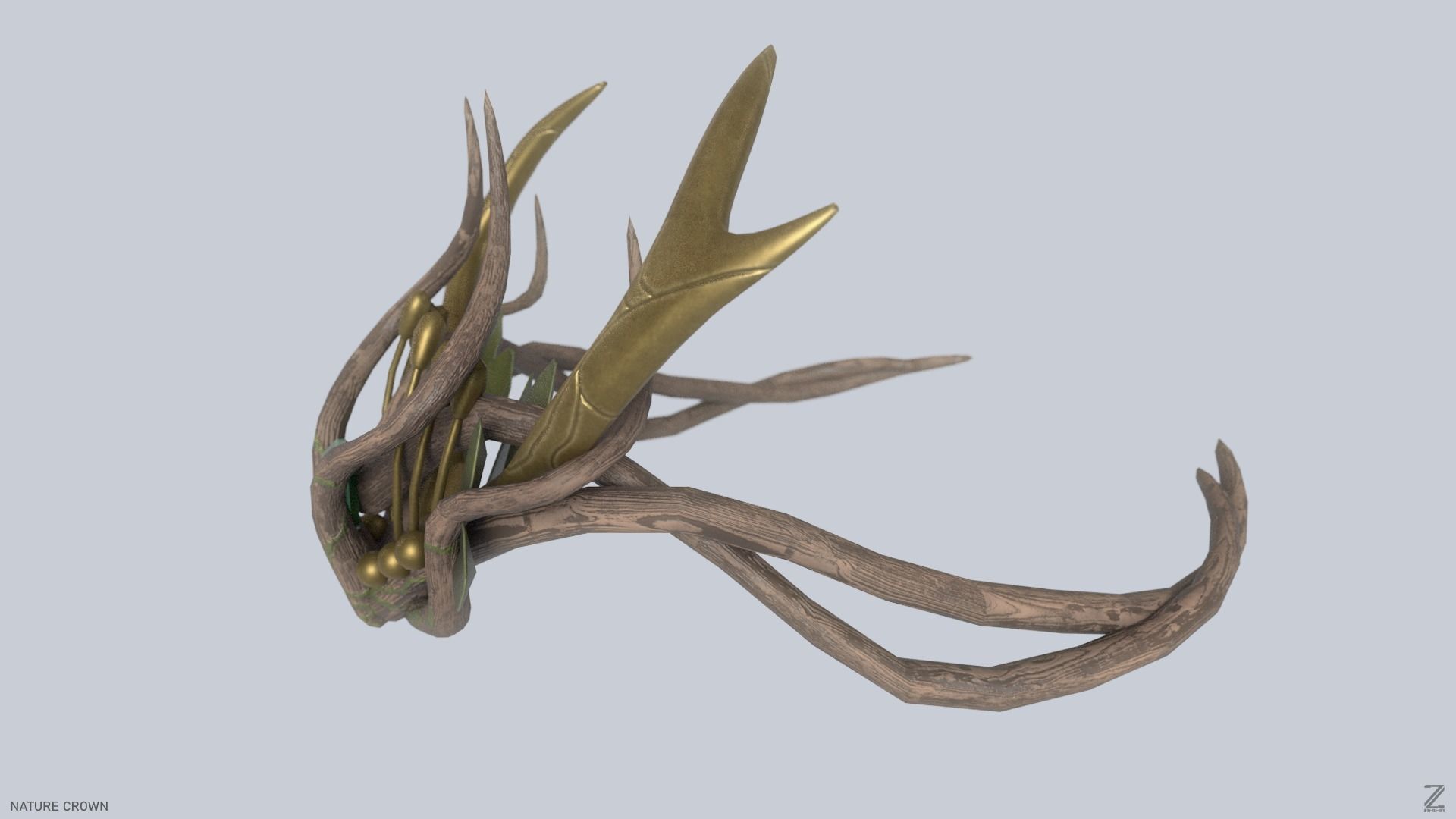 Nature crown Low-poly 3D model_3