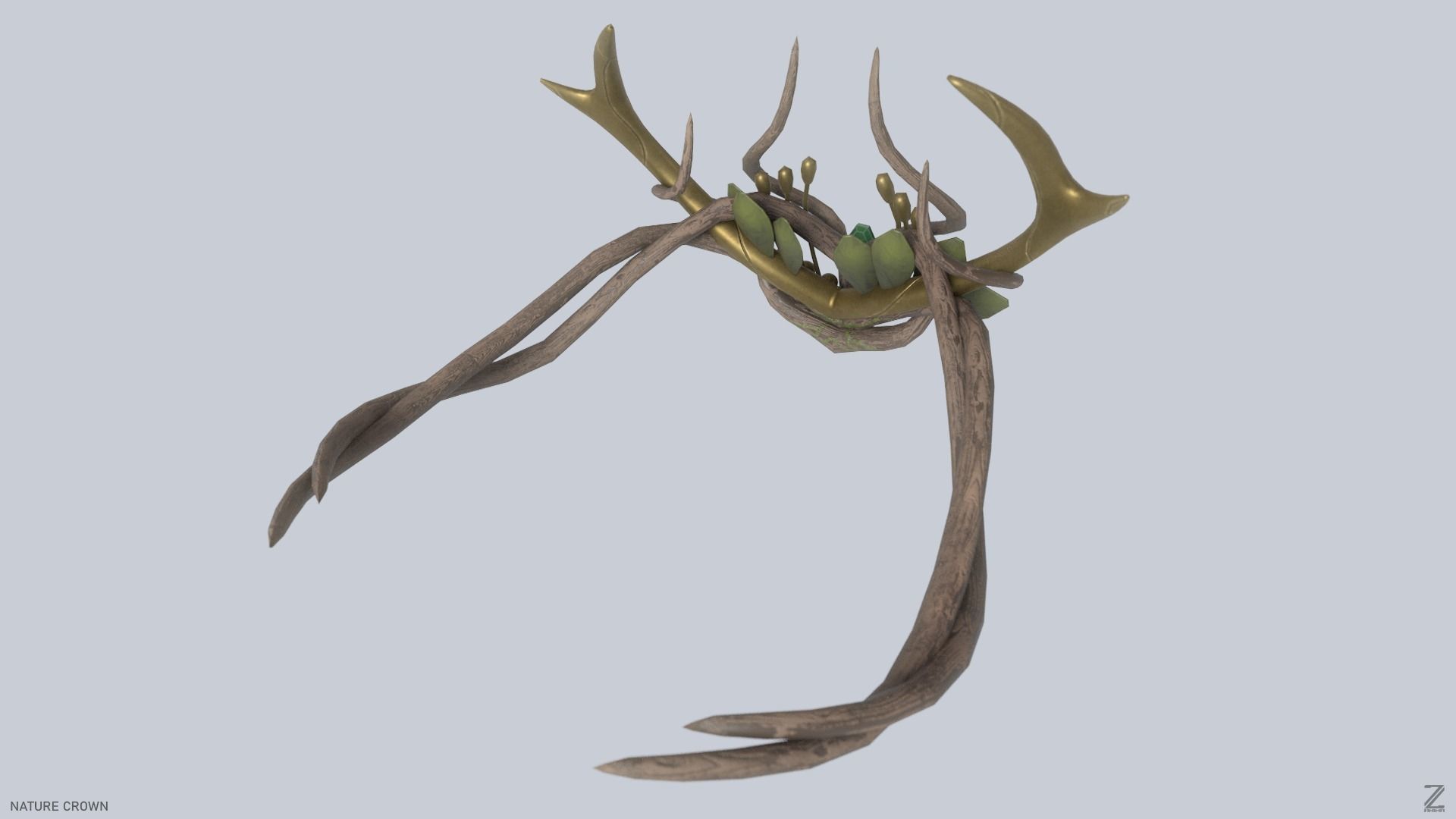 Nature crown Low-poly 3D model_6