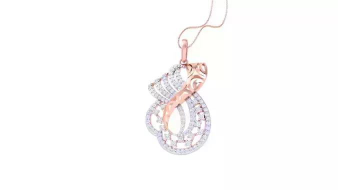 Women Diamond Cocktail Pendant 3dm renders