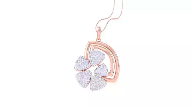 Women Diamond Flower Cocktail Pendant 3dm renders