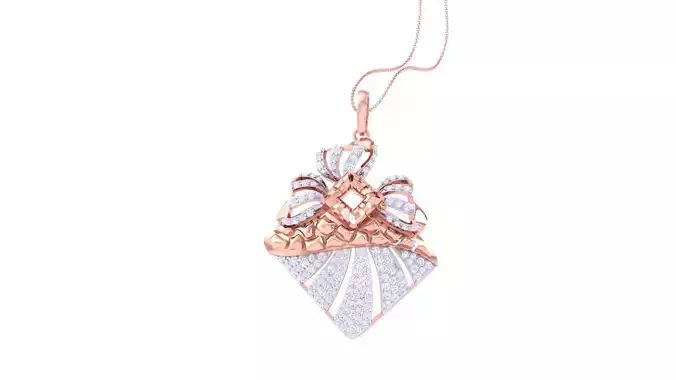 Women Diamond Cocktail Pendant 3dm renders