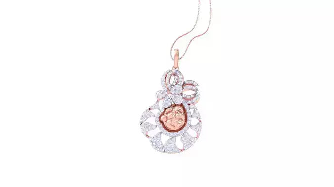 Women Diamond Cocktail Pendant 3dm renders