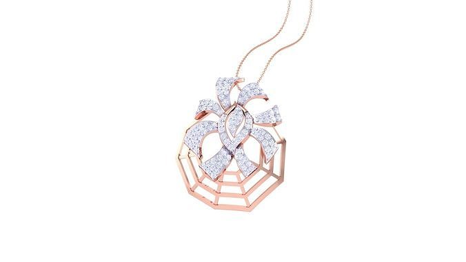 Women Diamond Spider Web Mesh Cocktail Pendant 3dm renders 3D print model