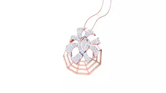 Women Diamond Spider Web Mesh Cocktail Pendant 3dm renders