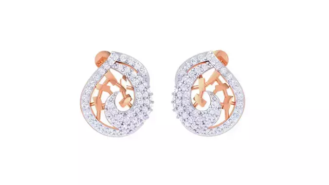 Women diamond studs Earrings 3dm renders