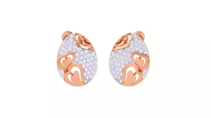 Women diamond studs Earrings 3dm renders