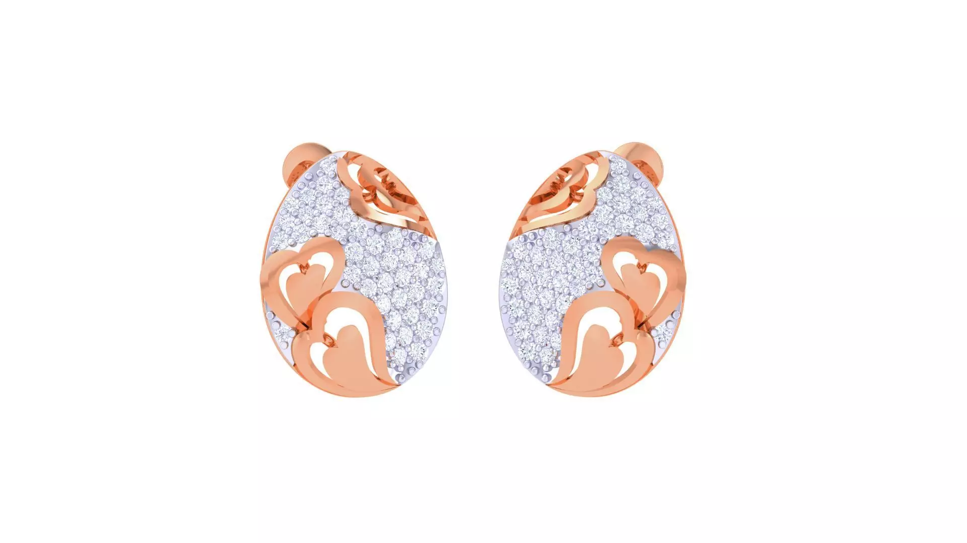 Women diamond studs Earrings 3dm renders 3D print model