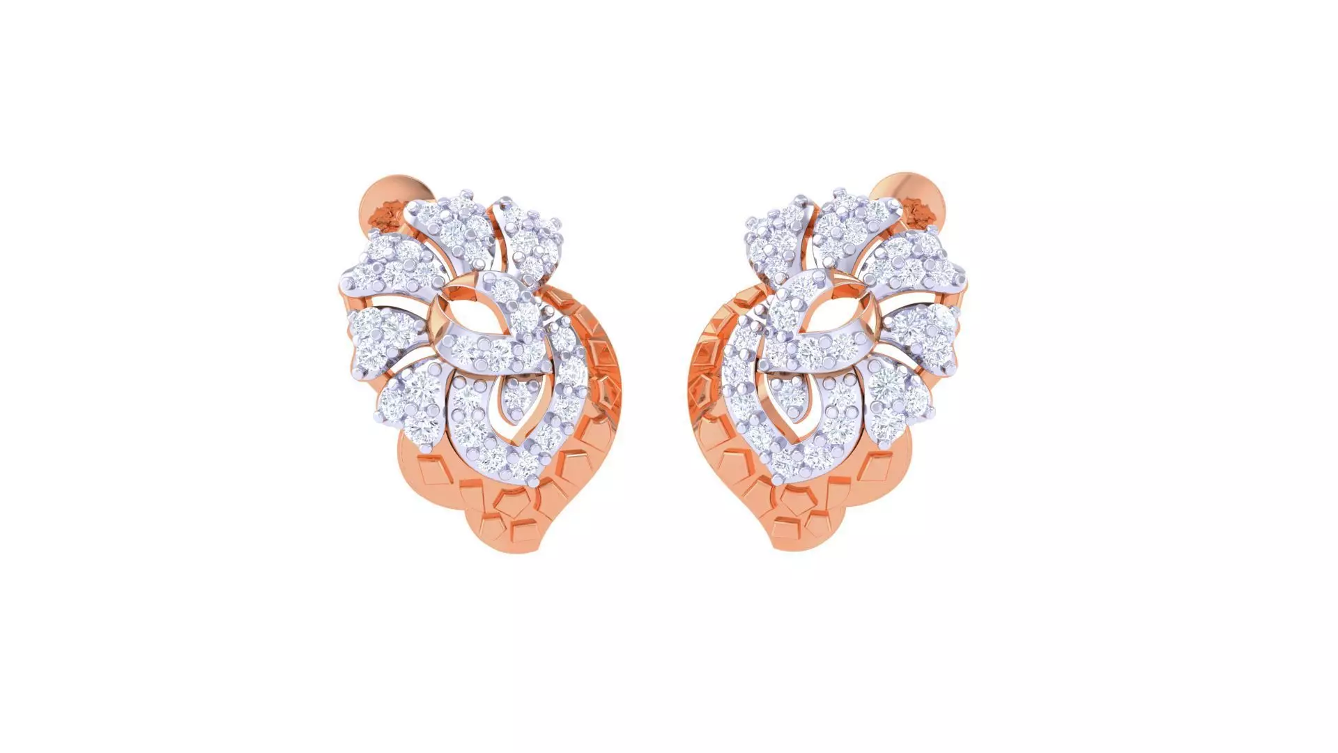 Women diamond studs Earrings 3dm renders 3D print model