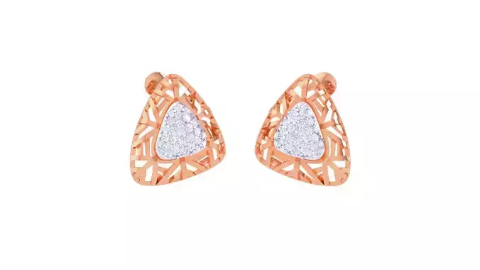Women diamond studs Earrings 3dm renders