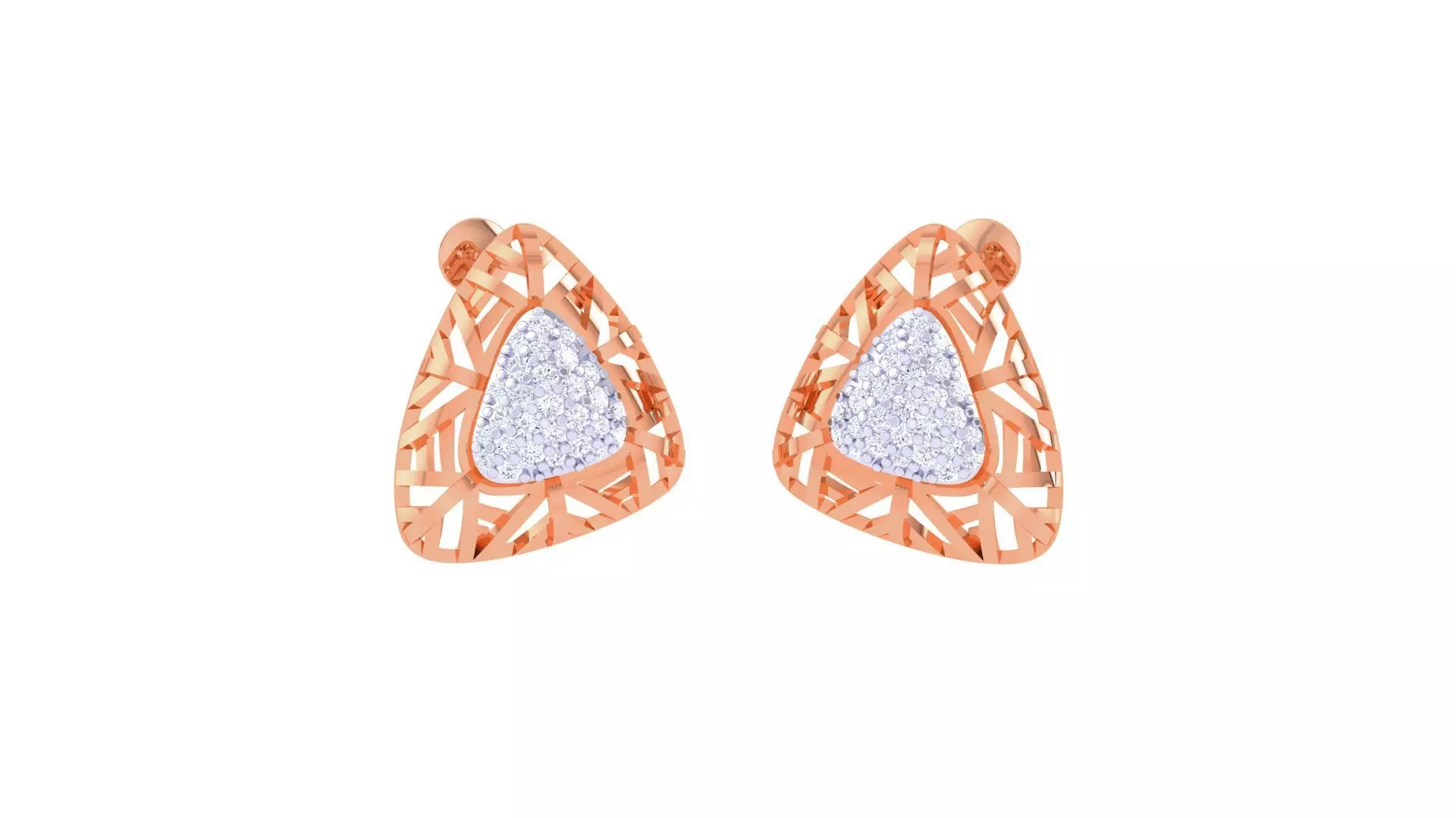 Women diamond studs Earrings 3dm renders 3D print model