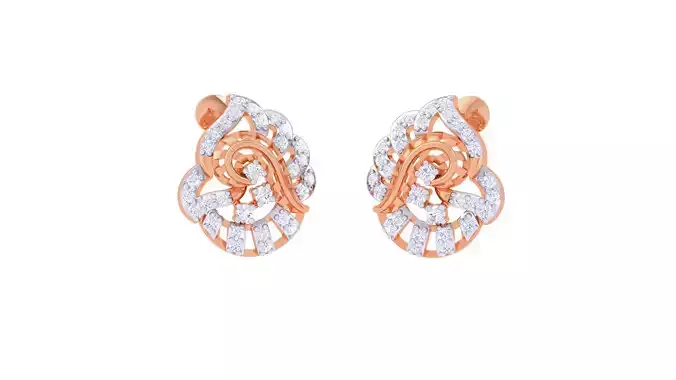 Women diamond studs Earrings 3dm renders