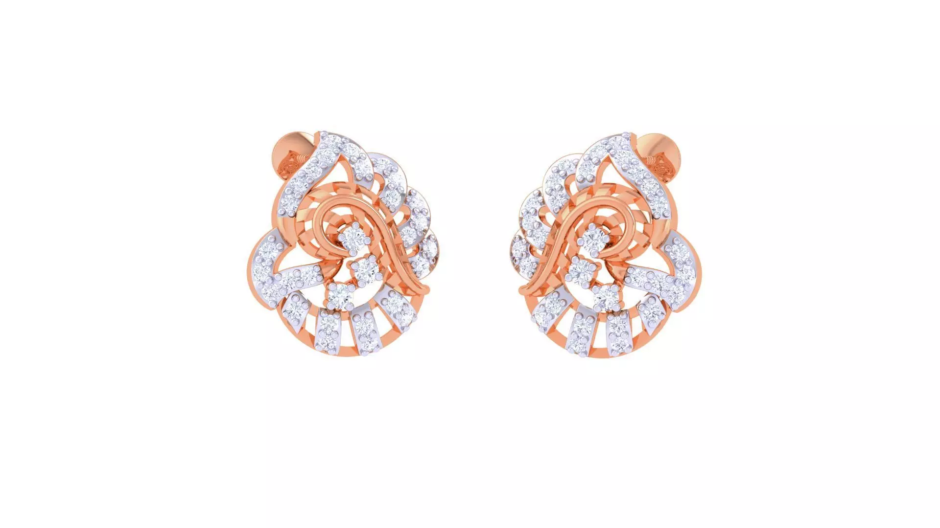 Women diamond studs Earrings 3dm renders 3D print model