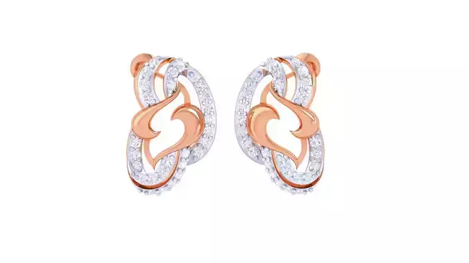 Women diamond studs Earrings 3dm renders