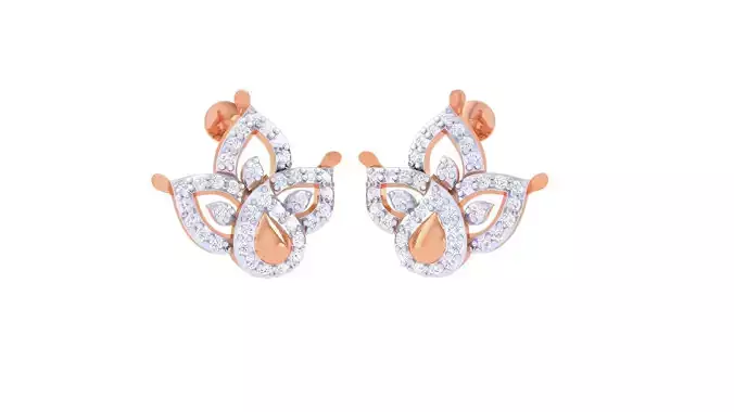 Women diamond studs Earrings 3dm renders