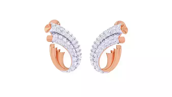 Women diamond studs Earrings 3dm renders