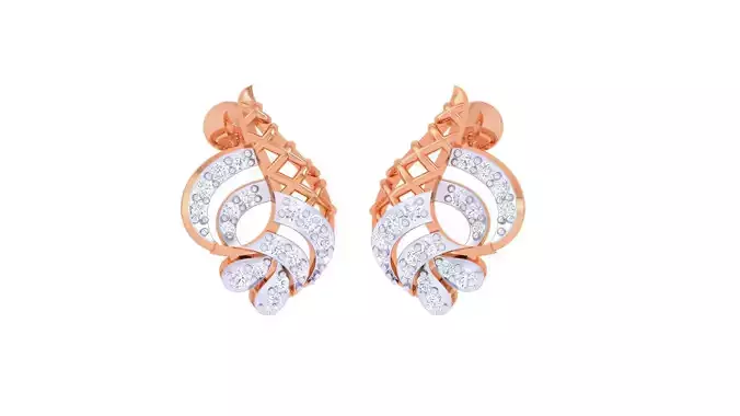 Women diamond studs Earrings 3dm renders