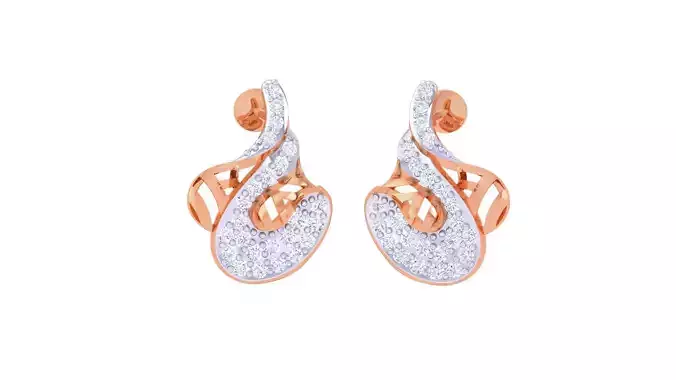 Women diamond studs Earrings 3dm renders