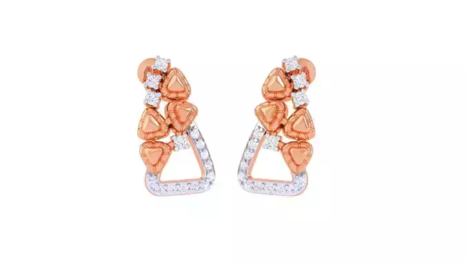 Women diamond studs Earrings 3dm renders