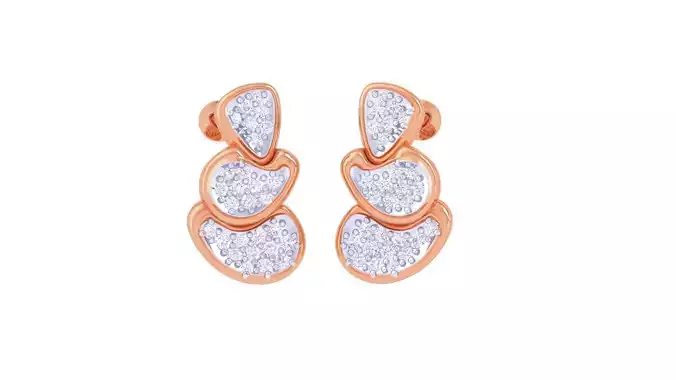 Women diamond studs Earrings 3dm renders