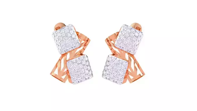 Women diamond studs Earrings 3dm renders