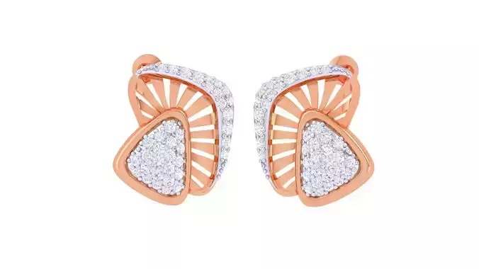 Women diamond studs Earrings 3dm renders