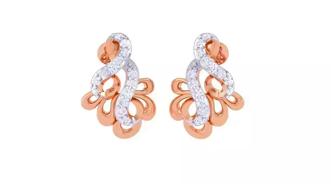 Women diamond studs Earrings 3dm renders