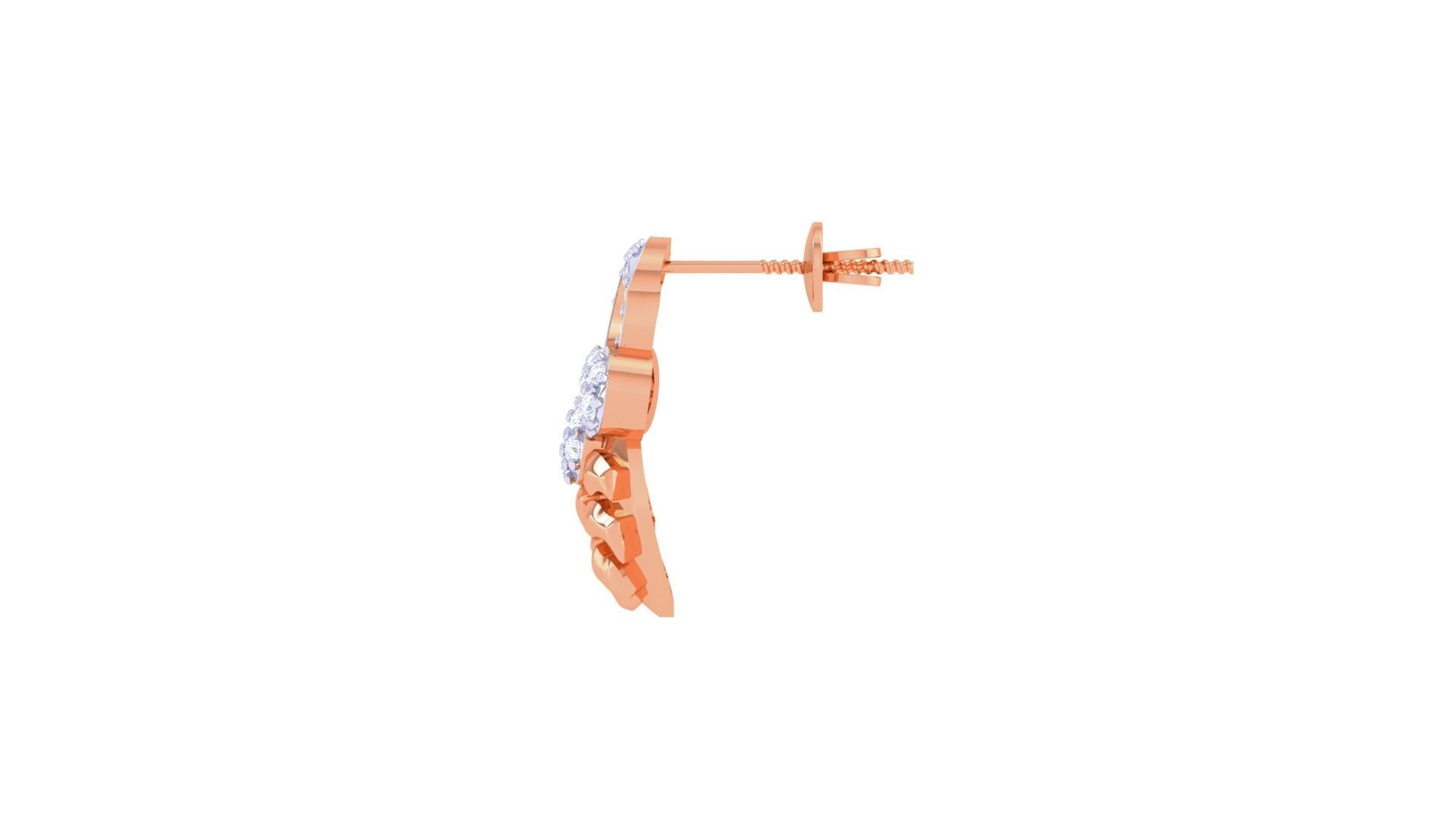 Women diamond studs Earrings 3dm renders 3D print model_8