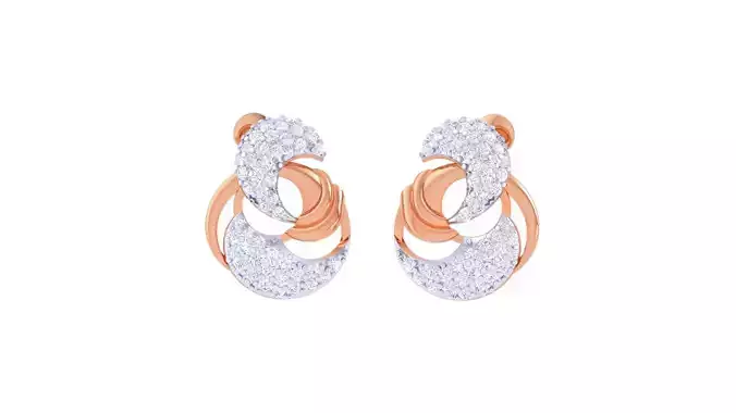 Women diamond studs Earrings 3dm renders 3D print model