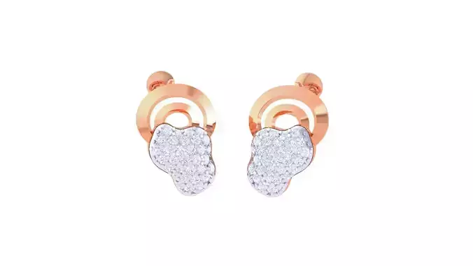 Women diamond studs Earrings 3dm renders 3D print model
