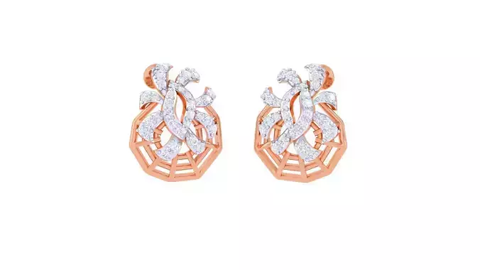 Women diamond studs Earrings 3dm renders 3D print model