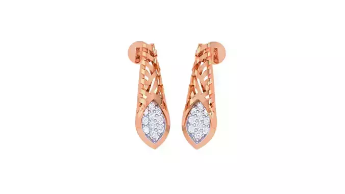 Women diamond studs Earrings 3dm renders 3D print model