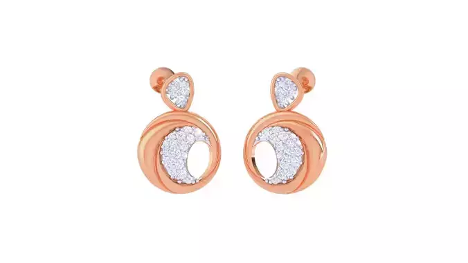 Women diamond studs Earrings 3dm renders 3D print model
