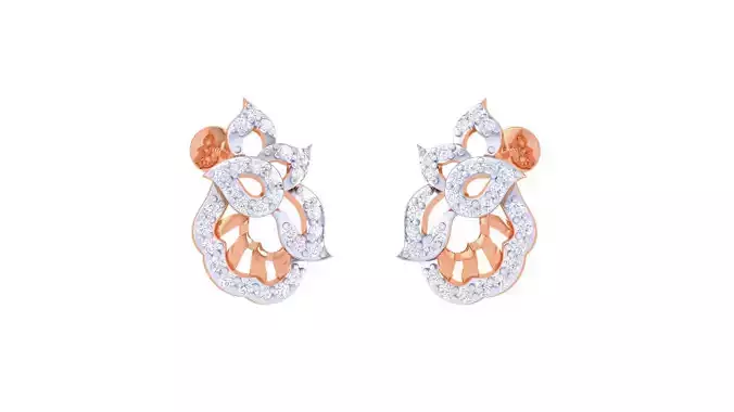 Women diamond studs Earrings 3dm renders 3D print model