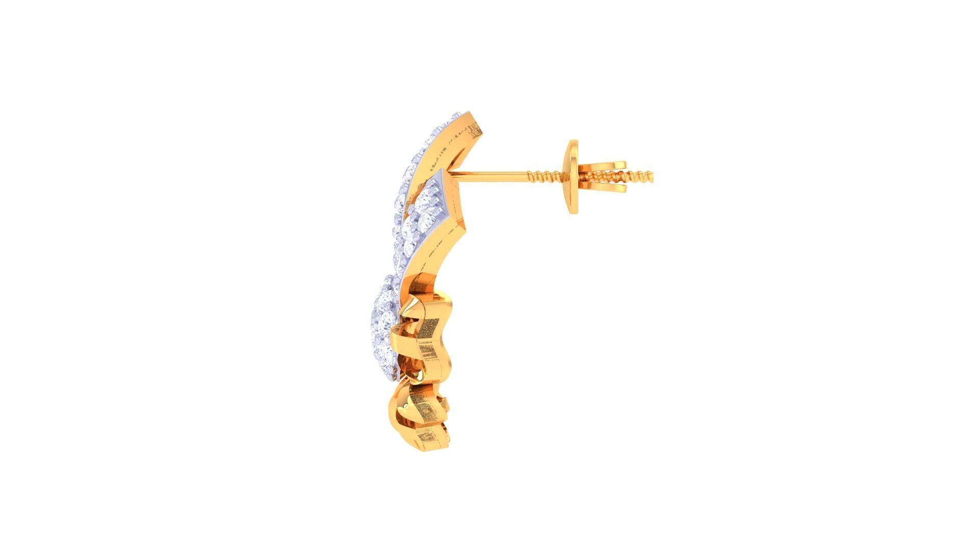 Women diamond studs Earrings 3dm renders 3D print model_6