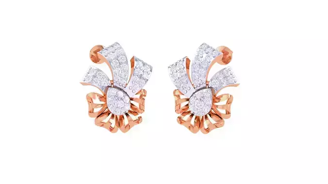 Women diamond studs Earrings 3dm renders 3D print model