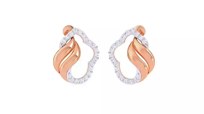 Women diamond studs Earrings 3dm renders 3D print model