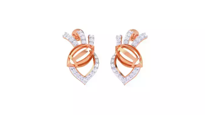 Women diamond studs Earrings 3dm renders