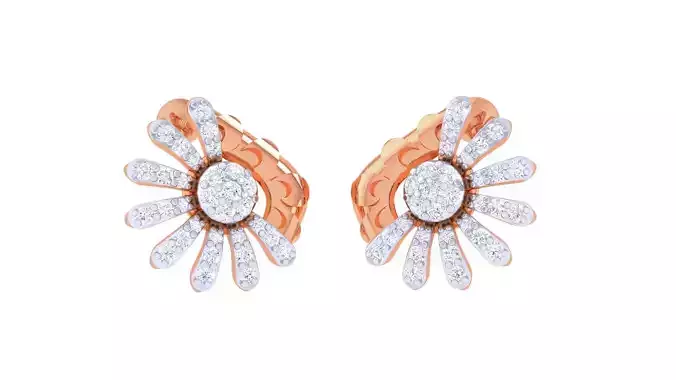 Women diamond studs Earrings 3dm renders 3D print model