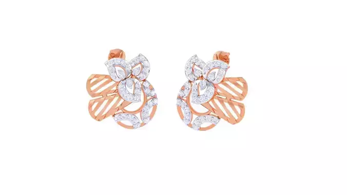 Women diamond studs Earrings 3dm renders