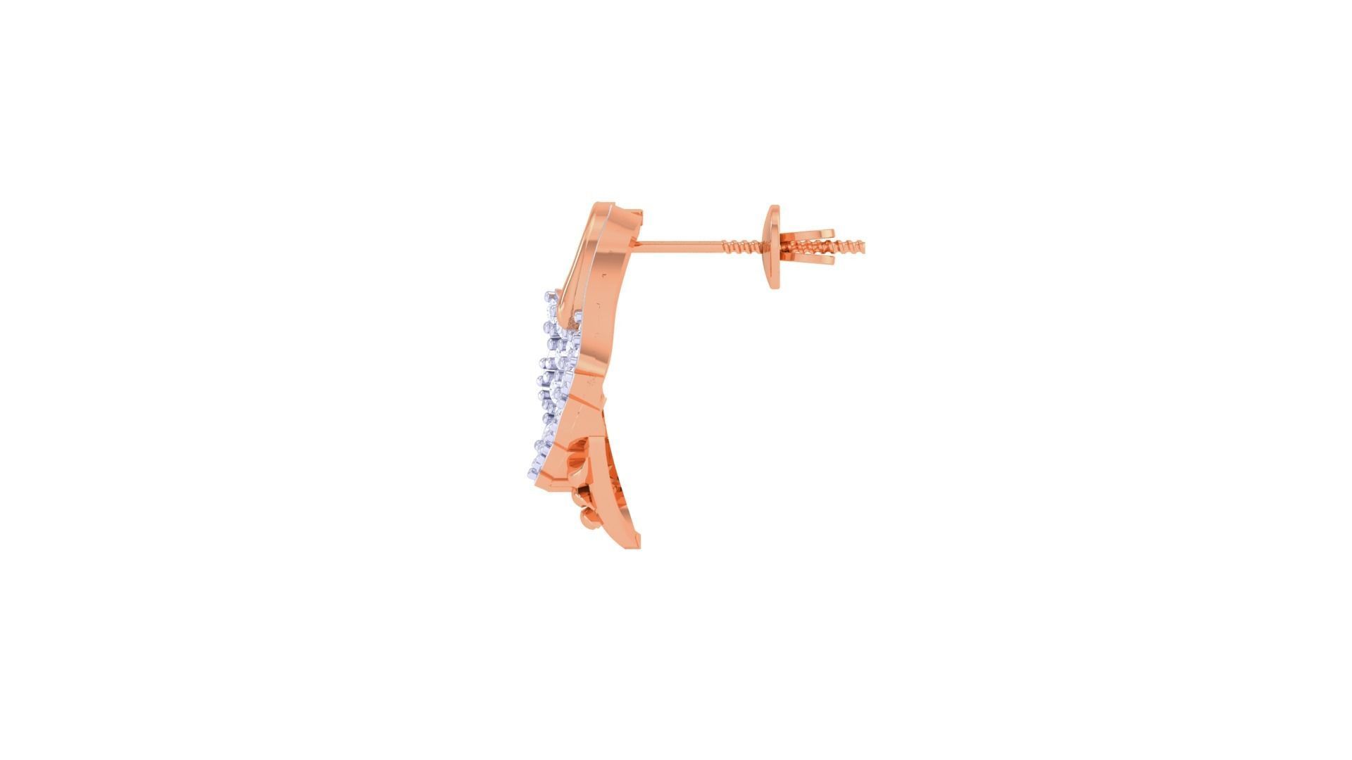 Women diamond studs Earrings 3dm renders 3D print model_8