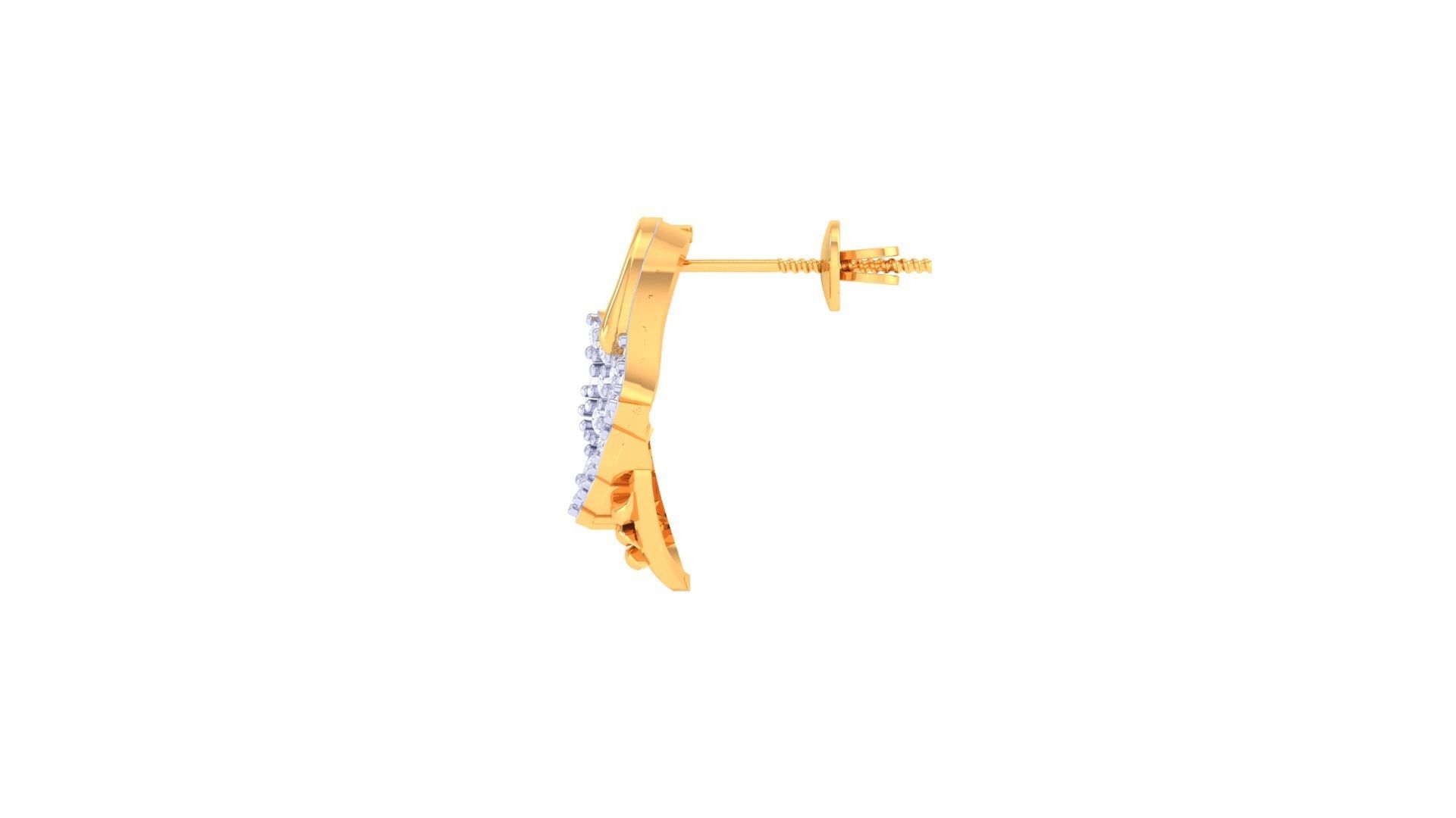 Women diamond studs Earrings 3dm renders 3D print model_6