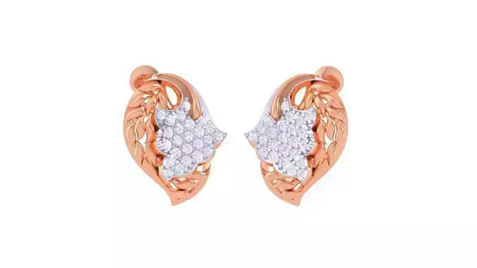 Women diamond studs Earrings 3dm renders 3D print model
